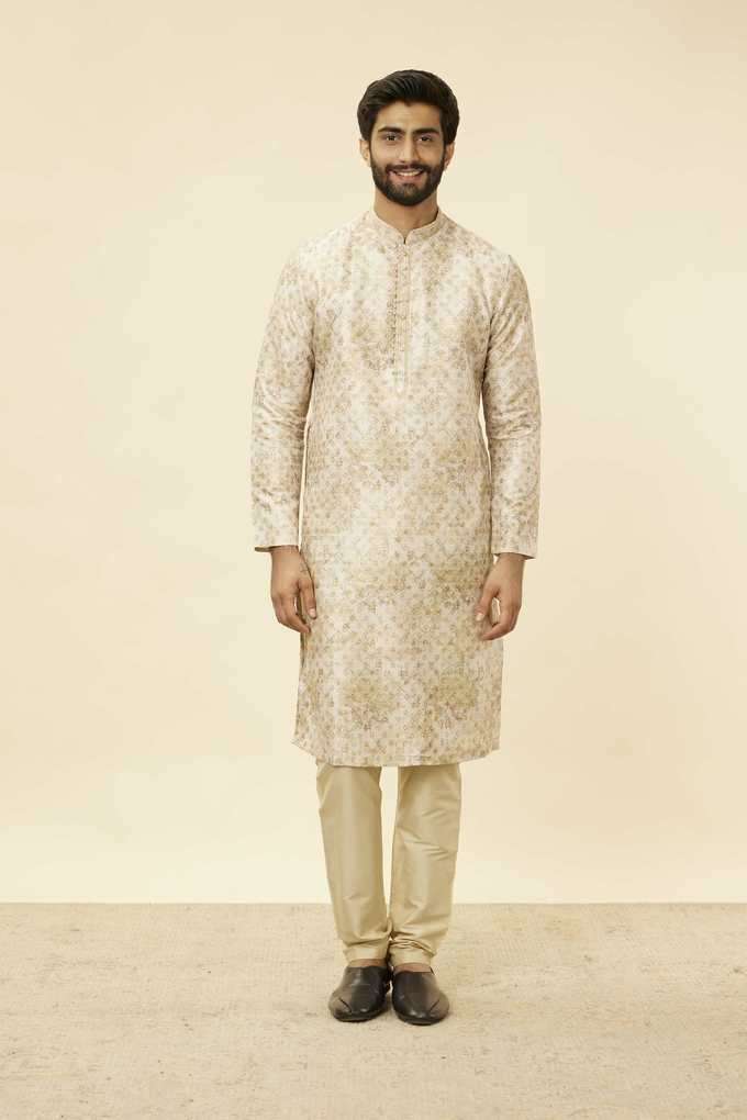 Embroidered-Full-Length-Silk-Woven-Men-s-Kurta-Set