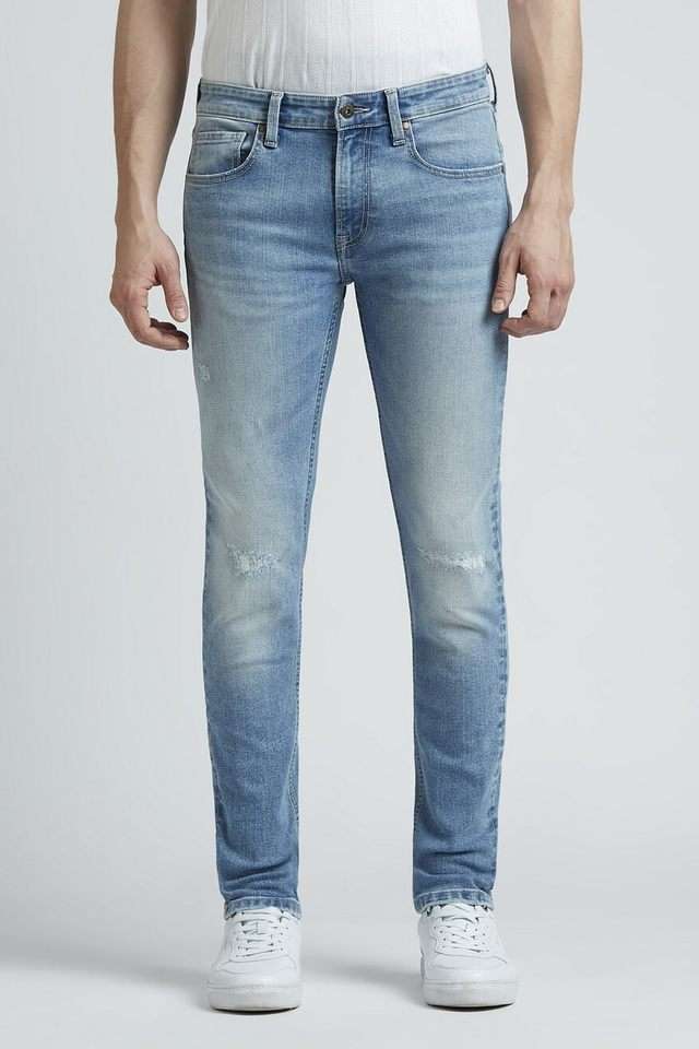 Light-Wash-Polyester-Slim-Fit-Men-s-Jeans