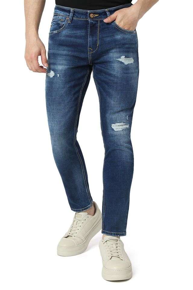 Solid-Cotton-Slim-Fit-Men-s-Jeans