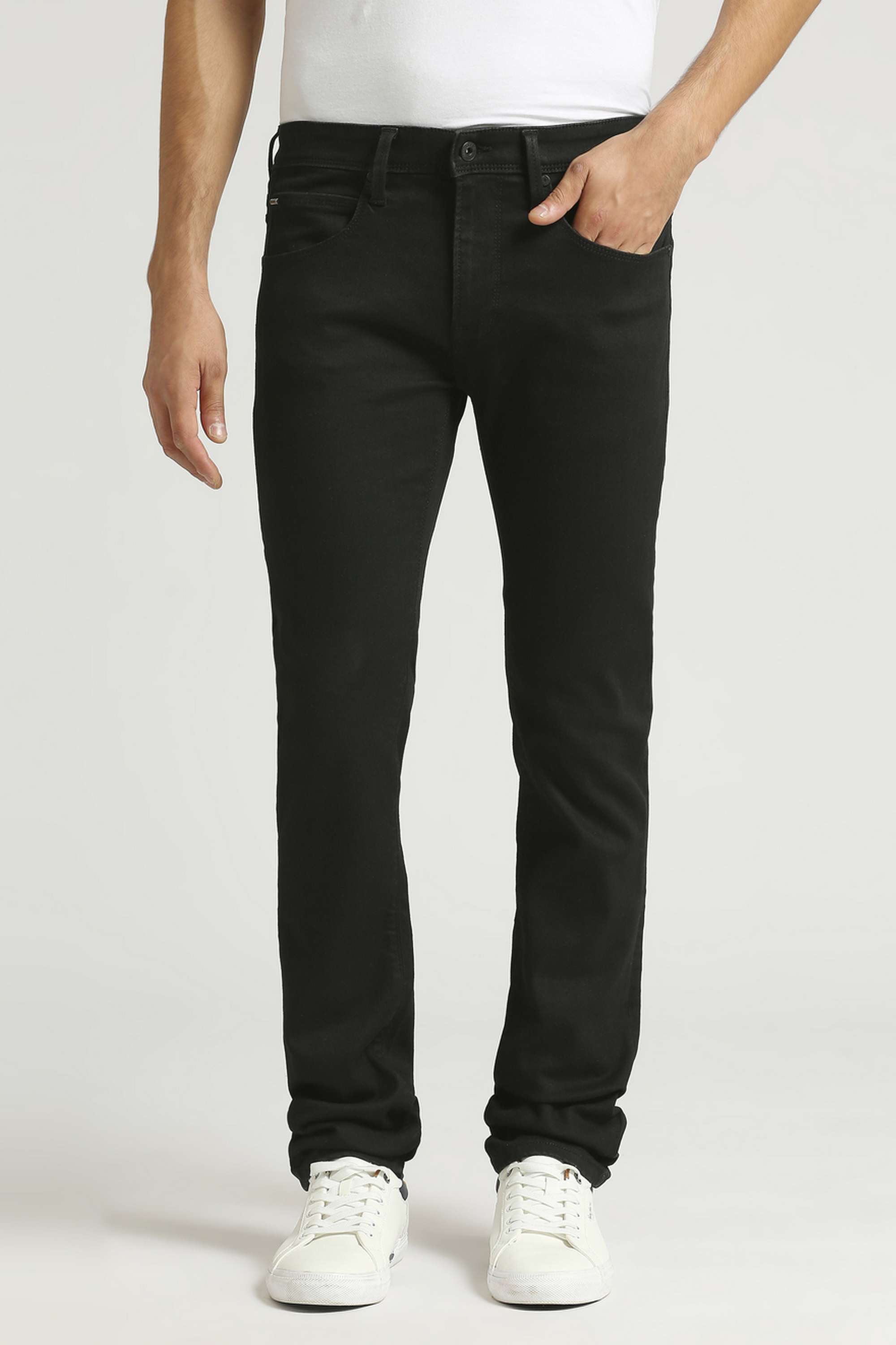 Light-Wash-Polyester-Tapered-Fit-Men-Jeans