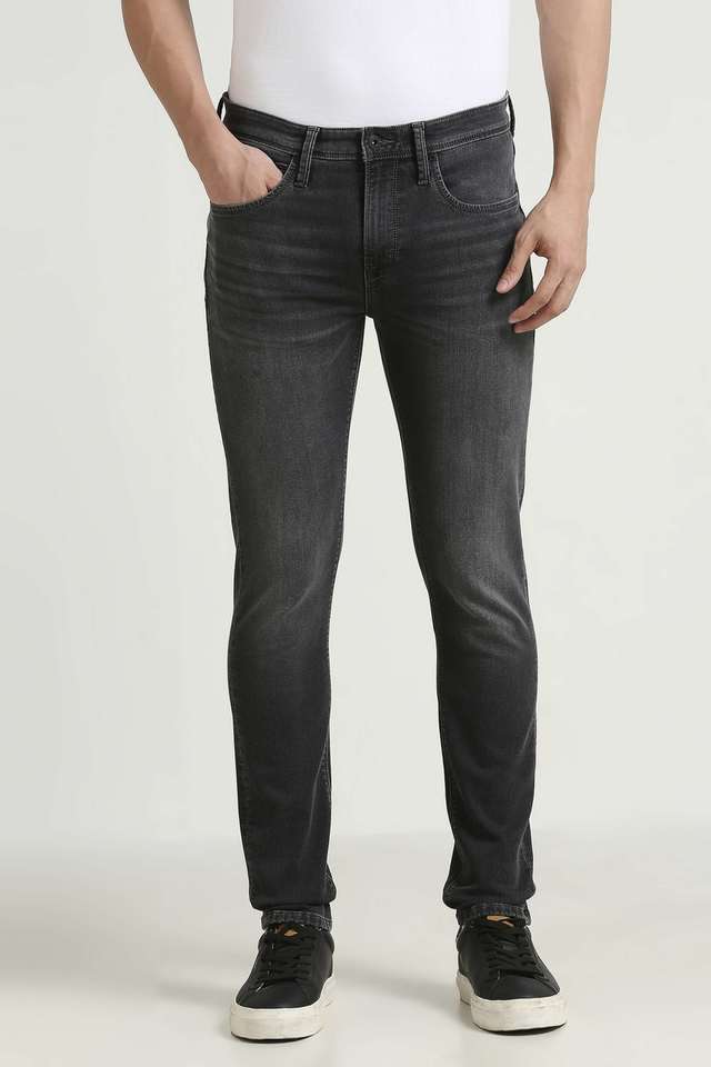 Light-Wash-Polyester-Slim-Fit-Men-s-Jeans