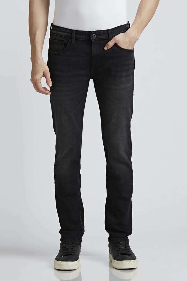 Light-Wash-Polyester-Slim-Fit-Men-s-Jeans