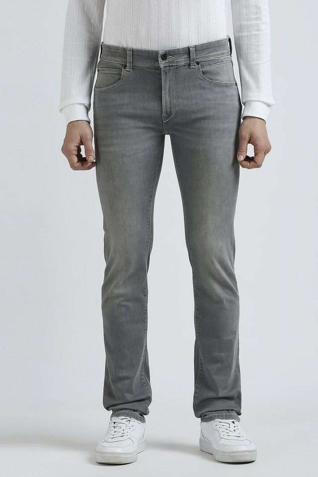 Light-Wash-Polyester-Tapered-Fit-Men-Jeans