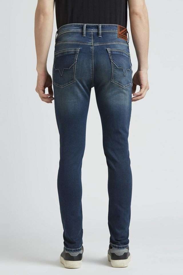 Light-Wash-Polyester-Slim-Fit-Men-s-Jeans