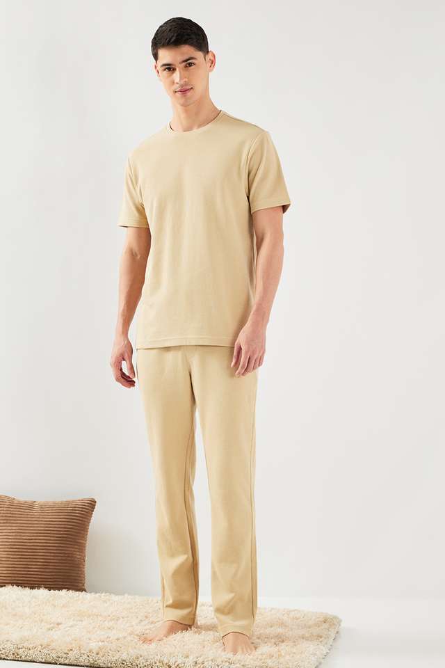 Solid-Full-Length-Blended-Fabric-Men-s-Set