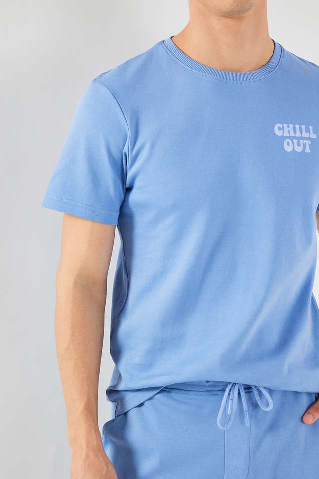 Solid-Thigh-Length-Cotton-Men-s-Set