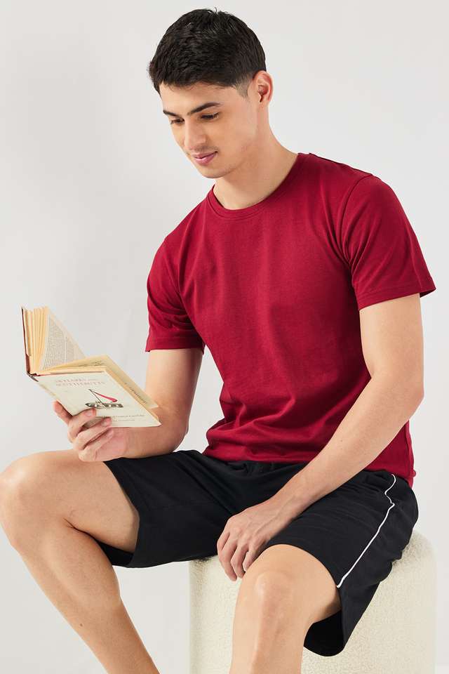 Solid-Cotton-Round-Neck-Men-s-T-Shirt
