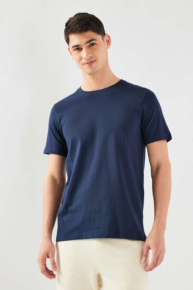 Solid-Cotton-Round-Neck-Men-s-T-Shirt