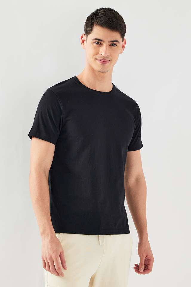 Solid-Cotton-Regular-Fit-Men-T-Shirt