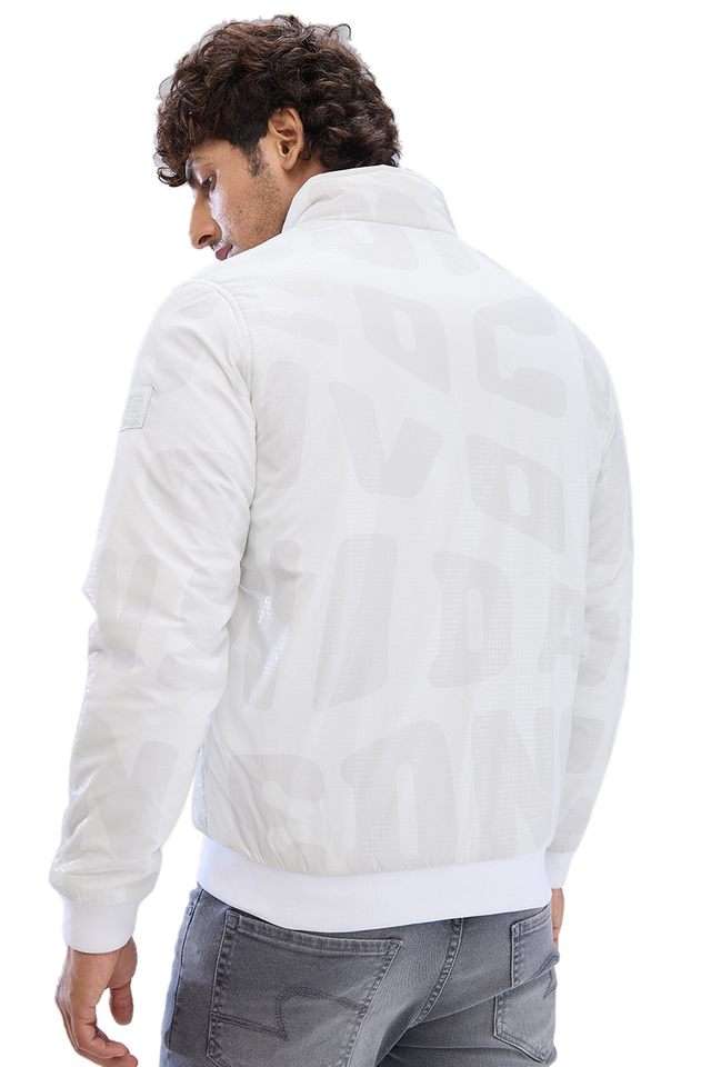 Buy Spykar White Solid Zipper Straight Fit Men's Casual Wear