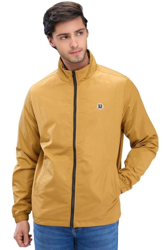 Solid-Polyester-Straight-Fit-Men-Jacket
