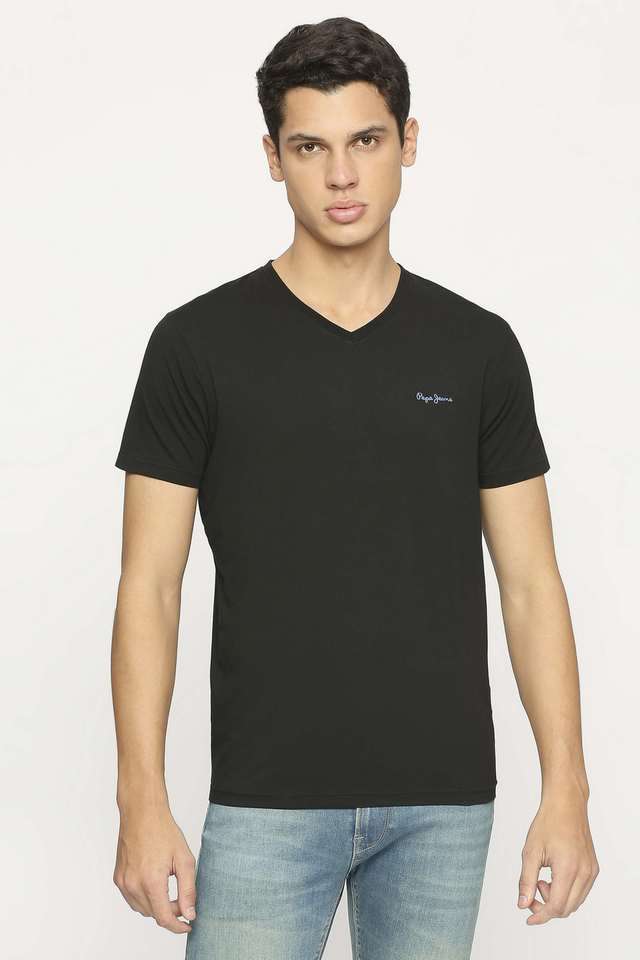 Solid-Cotton-Slim-Fit-Men-T-Shirt