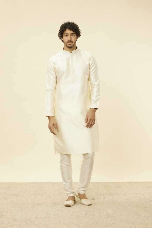 Embroidered-Full-Length-Silk-Woven-Men-s-Kurta-Set