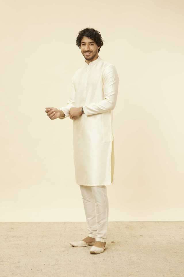 Embroidered-Full-Length-Silk-Woven-Men-s-Kurta-Set