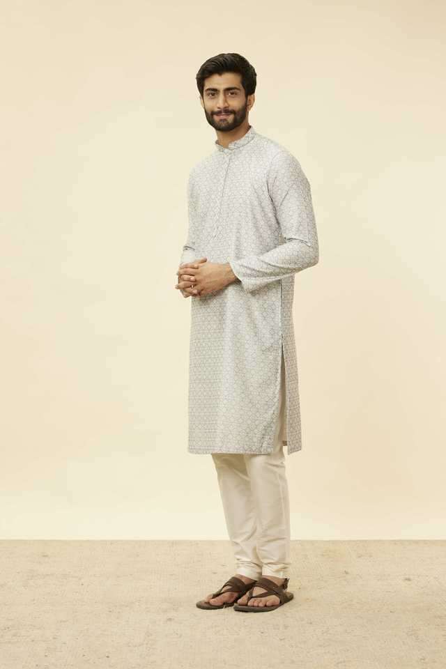 Embroidered-Full-Length-Silk-Woven-Men-s-Kurta-Set
