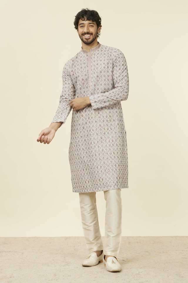Embroidered-Full-Length-Cotton-Blend-Woven-Men-s-Kurta-Set