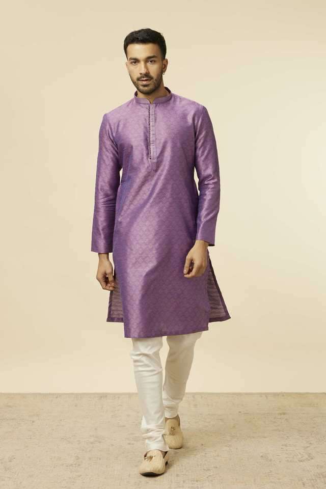 Embroidered-Full-Length-Silk-Woven-Men-s-Kurta-Set