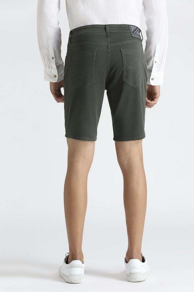 Solid-Polyester-Button-Men-s-Shorts