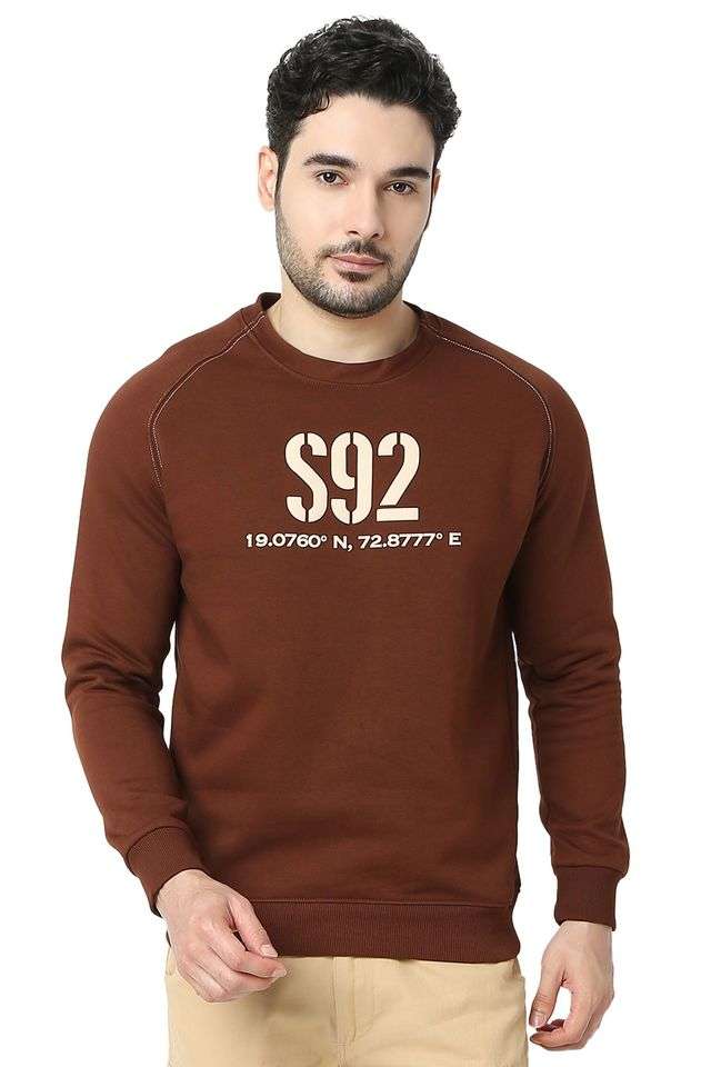Solid-Blended-Fabric-Regular-Fit-Men-s-Sweatshirt