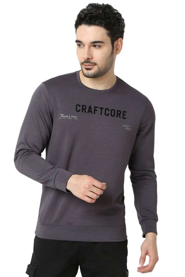 Solid-Blended-Fabric-Regular-Fit-Men-s-Sweatshirt