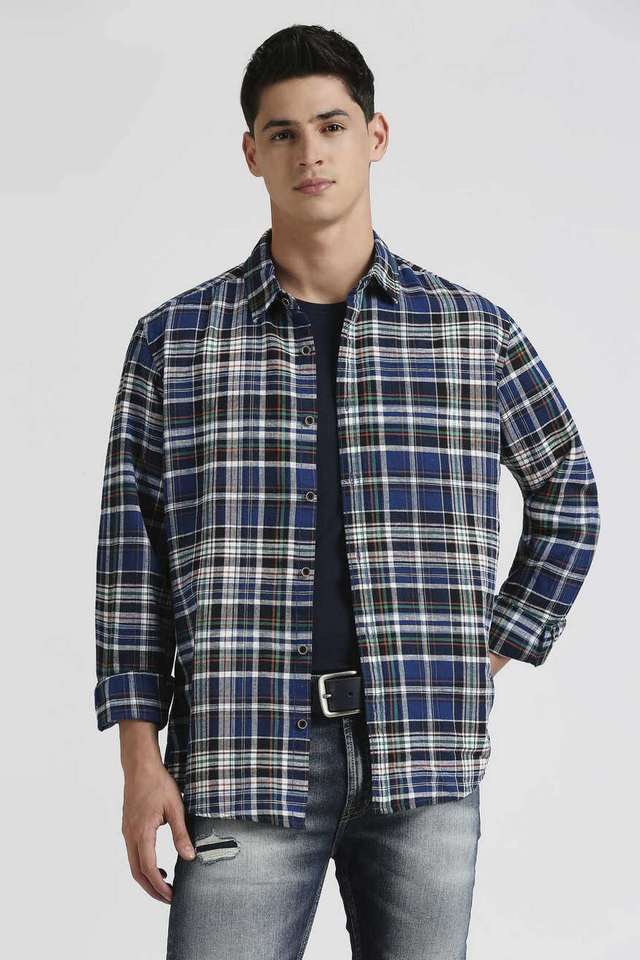 Checks-Blended-Fabric-Regular-Fit-Men-s-Casual-Shirt