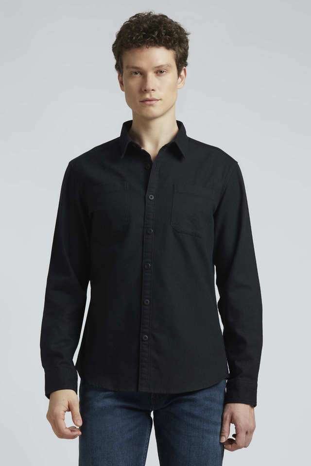 Solid-Cotton-Regular-Fit-Men-s-Casual-Shirt