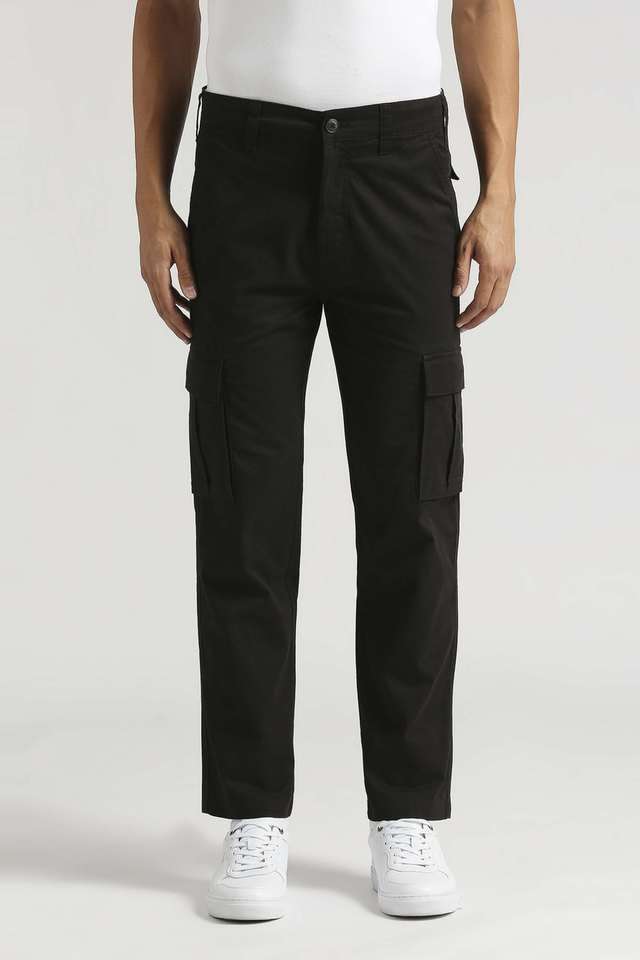 Solid-Cotton-Straight-Fit-Men-s-Casual-Trousers