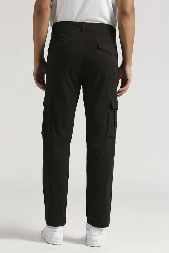 Solid-Cotton-Straight-Fit-Men-s-Casual-Trousers