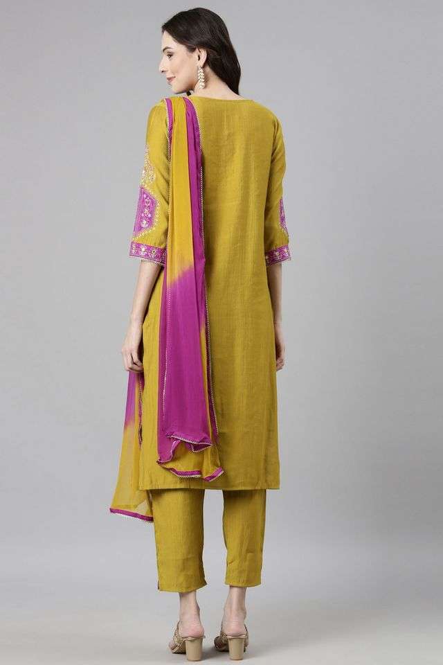 Embroidered-Rayon-Straight-Fit-Women-s-Kurta-Pant-Dupatta-Set