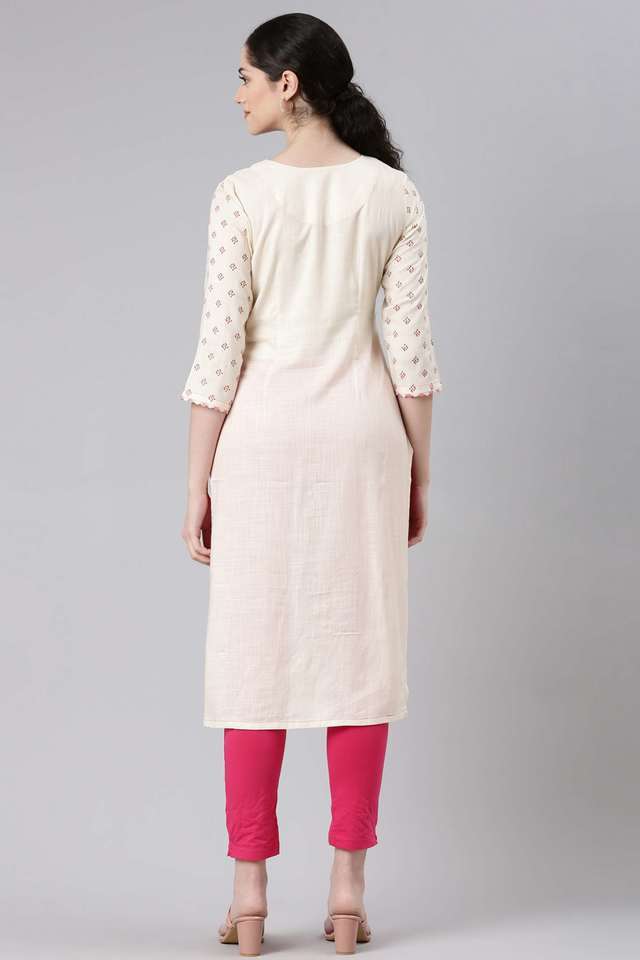 Printed-Rayon-Round-Neck-Women-s-Casual-Wear-Kurta