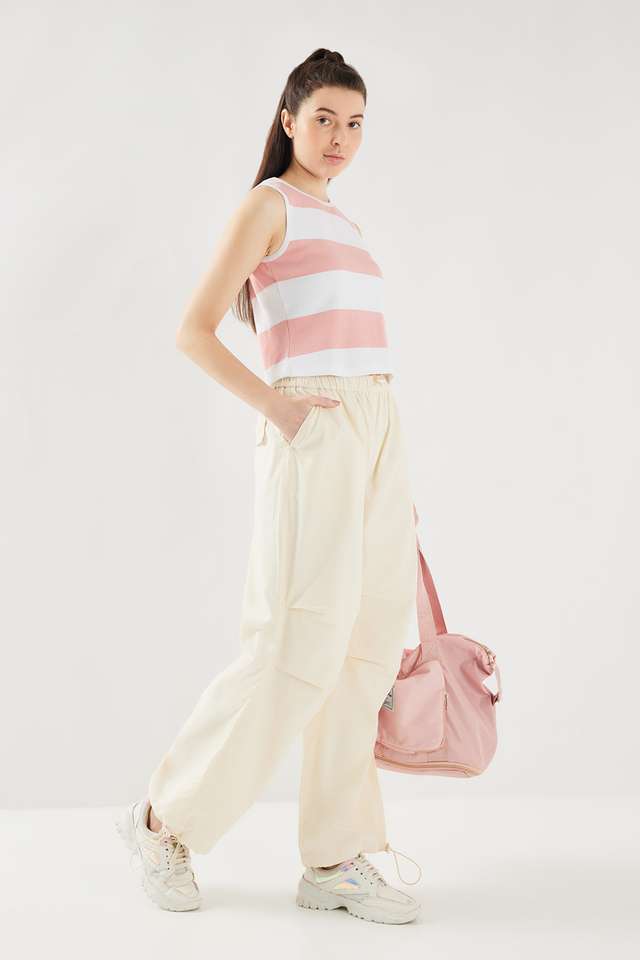 Solid-Straight-Fit-Cotton-Women-Athleisure-Track-Pants