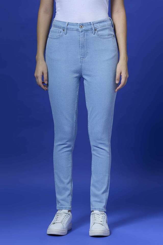 High-Rise-Blended-Fabric-Skinny-Fit-Women-s-Jeans