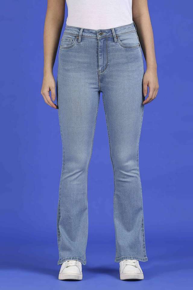 Solid-Blended-Fabric-Slim-Fit-Women-s-Jeans