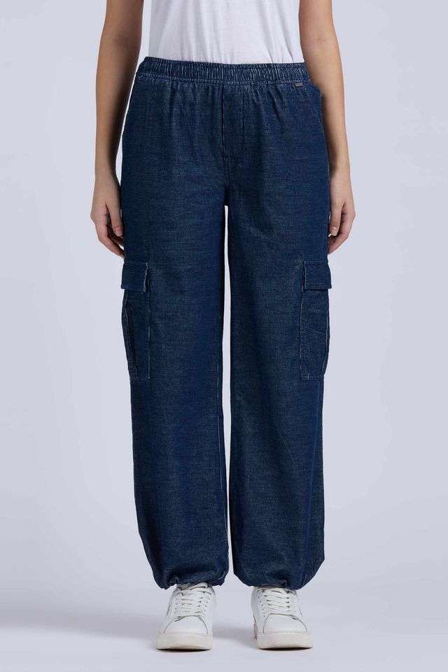 Solid-Cotton-Regular-Fit-Women-s-Pants