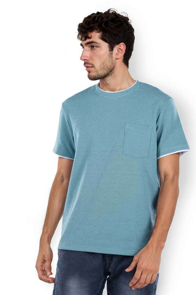 Solid-Cotton-Blend-Regular-Fit-Men-T-Shirt