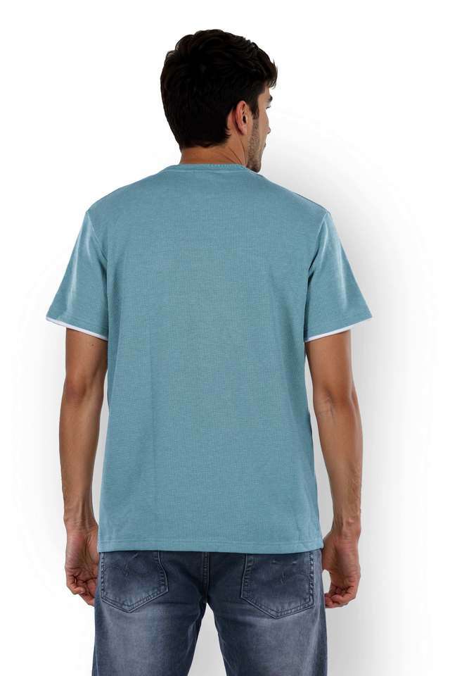 Solid-Cotton-Blend-Regular-Fit-Men-T-Shirt