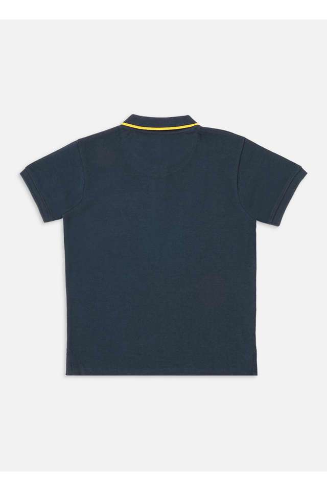 Solid-Blended-Fabric-Collared-Boys-T-Shirt