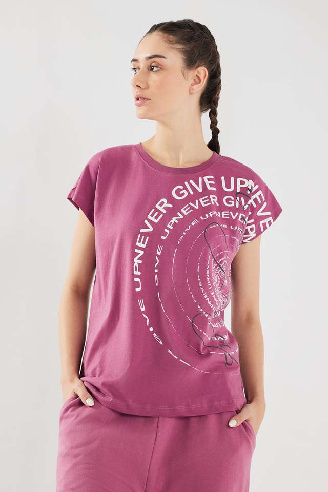 Printed-Regular-Fit-Cotton-Women-Athleisure-T-Shirt