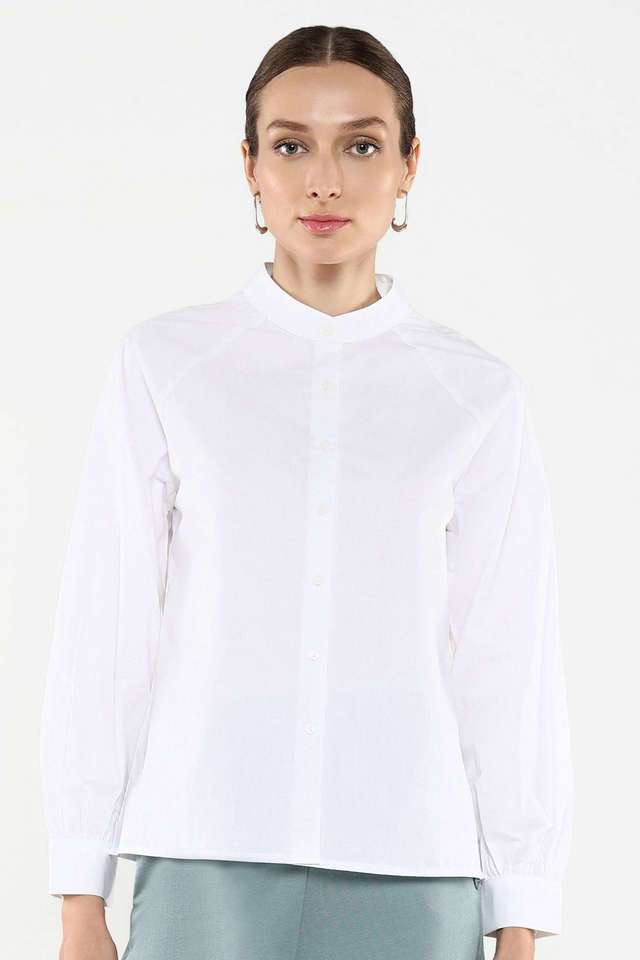 rareism Solid Poplin Collared Women's Top-picture-22