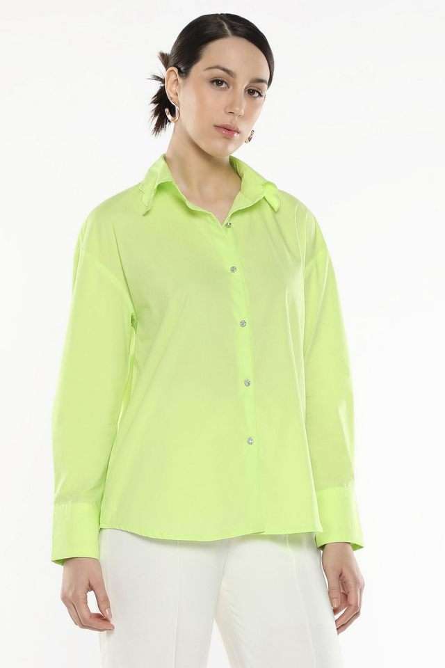 rareism Solid Cotton Regular Fit Women's Shirt-picture-30