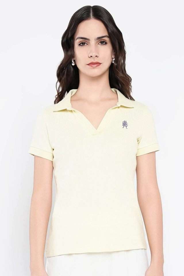 rareism Solid Cotton V-Neck Women's T-Shirt-picture-28