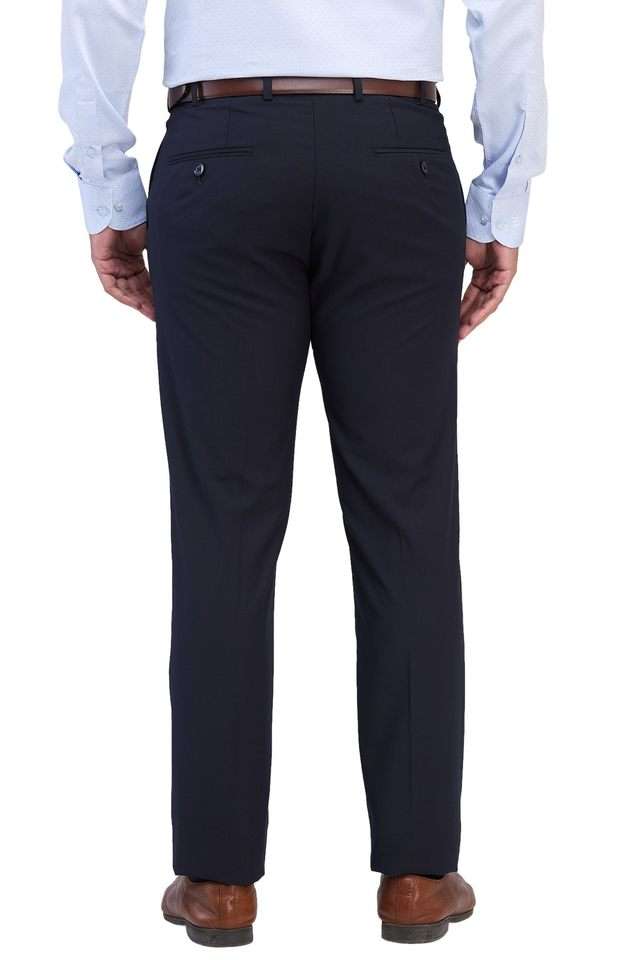 Solid-Blended-Fabric-Regular-Fit-Men-s-Formal-Wear-Trousers