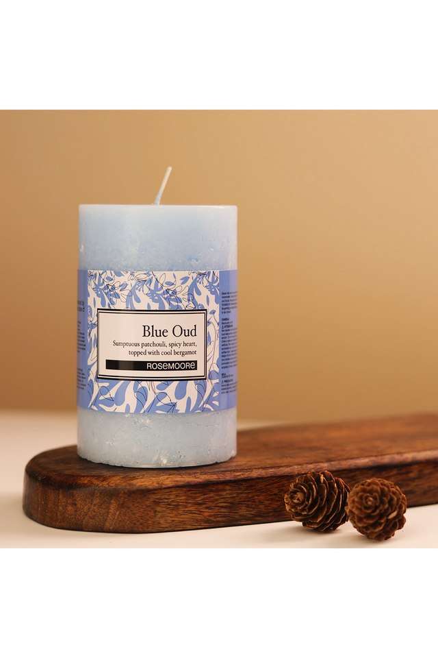 Scented-Pillar-Candle-Blue-Oud