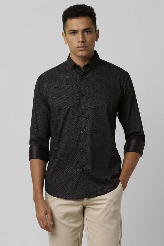 Printed-Polyester-Slim-Fit-Men-s-Formal-Wear-Shirt