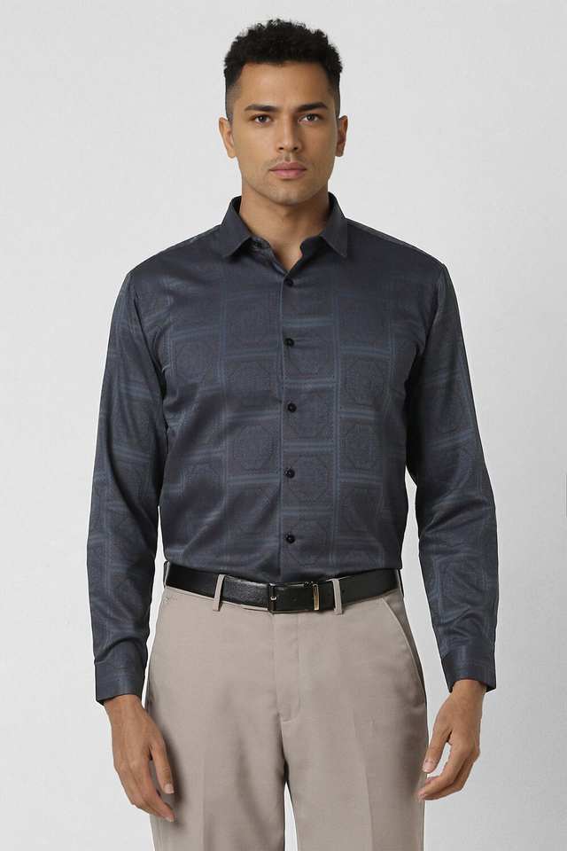 Textured-Cotton-Slim-Fit-Men-s-Formal-Wear-Shirt