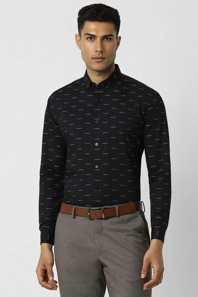 Textured-Cotton-Slim-Fit-Men-s-Formal-Wear-Shirt