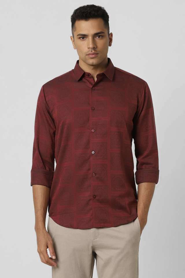 Textured-Cotton-Slim-Fit-Men-s-Formal-Wear-Shirt