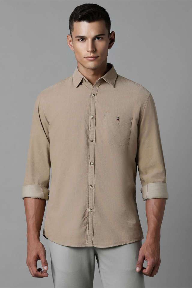 Solid-Cotton-Blend-Slim-Fit-Men-s-Casual-Shirt