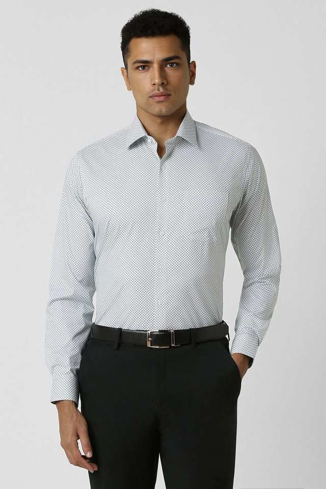 Printed-Cotton-Blend-Slim-Fit-Men-s-Formal-Wear-Shirt