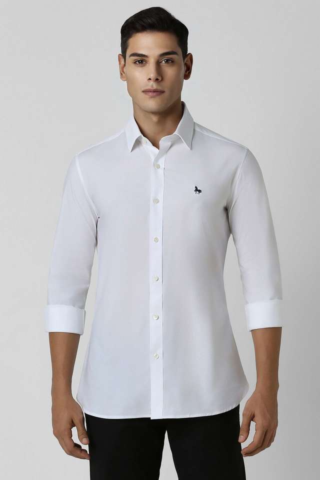 Solid-Cotton-Blend-Slim-Fit-Men-s-Casual-Wear-Shirt